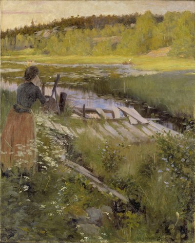 By the Lake, View from Balingsta by Oscar Gustaf Bjorck